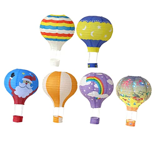 Cabilock 6 Stück Hängende Heißluftballon Dekoration Papierornamente für Kindergarten Kinderzimmer Kaffeehaus Hotel und Büro Langlebige für Fröhliche und Fotografie von Cabilock