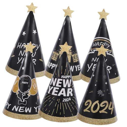 Cabilock 6 Stück Neujahrs Papierhüte Schwarz Gold Partyhüte Leicht Kompakt Foto Requisiten für Silvester Countdown Feierlichkeiten Cabilock 6 Stück Neujahrs Papierhüte Schwarz Gold Partyhüte Leicht Kompakt Foto Requisiten für Silvester Countdown Feierlichkeiten von Cabilock
