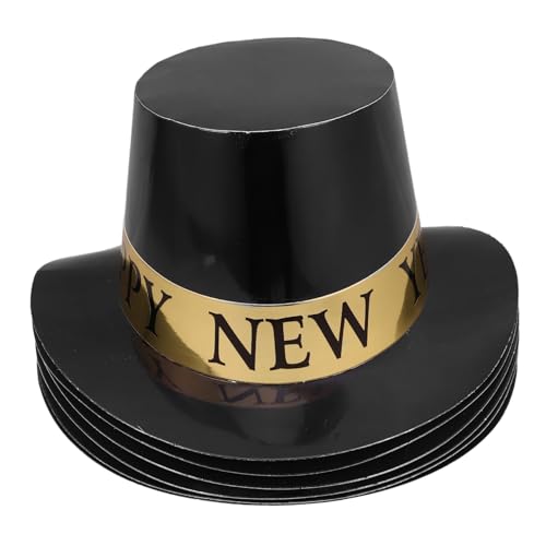 Cabilock 6 Stück Neujahrs Partyhüte Stilvolle Schwarze Goldene Papierhüte für Silvesterfeiern für Erwachsene Festliche Kopfbedeckungen für Neujahrsevents von Cabilock