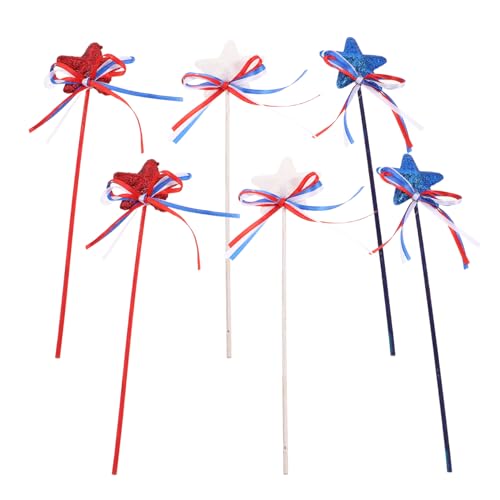 Cabilock 6 Stück Rote Weiße und Blaue Sterne mit Schleifenbändern für Patriotische Feierlichkeiten Dekoration für und Vasen Cabilock 6 Stück Rote Weiße und Blaue Sterne mit Schleifenbändern für Patriotische Feierlichkeiten Dekoration für und Vasen von Cabilock