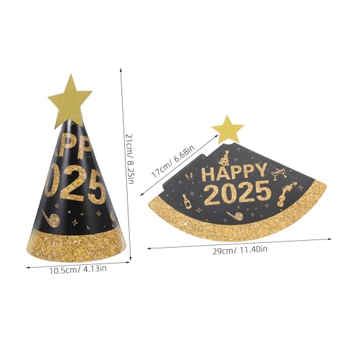 Cabilock 6 Stück Schwarzgoldene Happy Year Papierkegelhüte Partyhüte für Silvesterfeier Vielseitige Neujahrs Partydekoration Trendige Fotorequisiten für Erwachsene Cabilock 6 Stück Schwarzgoldene Happy Year Papierkegelhüte Partyhüte für Silvesterfeier Vielseitige Neujahrs Partydekoration Trendige Fotorequisiten für Erwachsene von Cabilock