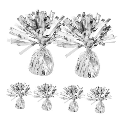 Cabilock 6 Stück Ballongewichte aus Silber für Partydekoration Schwere Ballonbeschwerer für Hochzeiten Festivals und Outdoor Events Vielseitiges Zubehör für Luftballons von Cabilock
