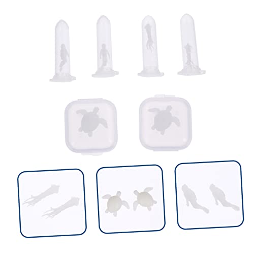 Cabilock 6 Stück Teiliges DIY Epoxidharz Mini Landschaftsornament Wald Mikro Dekoration mit Schildkröten und Meerestiere Figuren Umweltfreundlich Langlebig für Bastelprojekte von Cabilock