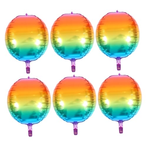 Cabilock 6 Stück Teiliges Farbverlauf Folienballons Runde Dekorative Prop Ballons für Geburtstag Party Hochzeit Fest Feierlichkeiten von Cabilock