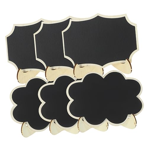 Cabilock 6 Stück Teiliges Kleine Kreidetafeln mit Ständer Mini Beschriftungsplatten für Tischdekoration Hochzeiten und Events Vielseitig Einsetzbar als Memo und Zeichenbrett von Cabilock