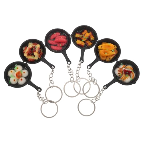 Cabilock 6 Stück Teiliges Mini-food-schlüsselanhänger Lustigem Pfannen-design Leichte Mini-taschenanhänger Originelle Schlüsselringe für Handtaschen Partydeko und Alltagsgebrauch von Cabilock