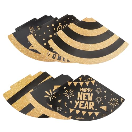 Cabilock 6 Stück Teiliges Neujahrs Papierkegel Hüte Schwarz Gold Leichte Geburtstags Partyhüte für Erwachsene Sichere Fotorequisiten für Silvester und Festtagsfeiern Cabilock 6 Stück Teiliges Neujahrs Papierkegel Hüte Schwarz Gold Leichte Geburtstags Partyhüte für Erwachsene Sichere Fotorequisiten für Silvester und Festtagsfeiern von Cabilock