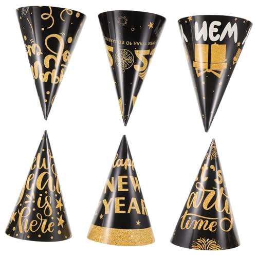Cabilock 6 Stück Teiliges Silvester Partyhüte aus Papier Schwarz Goldene Form Elastisch Verstellbar für Erwachsene Leichte Einfache Montage Festliche Neujahrsdekoration Cabilock 6 Stück Teiliges Silvester Partyhüte aus Papier Schwarz Goldene Form Elastisch Verstellbar für Erwachsene Leichte Einfache Montage Festliche Neujahrsdekoration von Cabilock