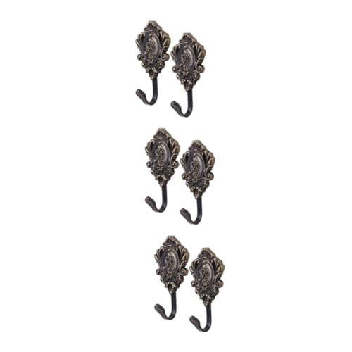 Cabilock 6 Stück Vorhang-Wandhaken Bronzefarbene Fensterhaken Vorhang-Raffhalterhaken Für Wandaufhänger Haken Mit Goldbesatz Wandhaken Für Mäntel Vintage-Garderobenhaken Vorhanghaken von Cabilock