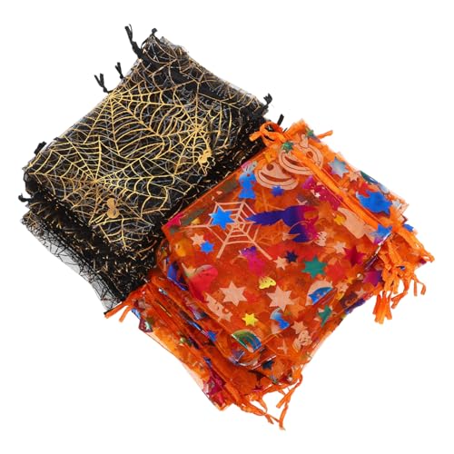 Cabilock 60 Stück Halloween Organza Geschenktüten mit Spinnen und Kürbis Transparente Mesh Süßigkeitenbeutel mit Zugband Vielseitige Snack und Partybeutel für Halloween Treats Cabilock 60 Stück Halloween Organza Geschenktüten mit Spinnen und Kürbis Transparente Mesh Süßigkeitenbeutel mit Zugband Vielseitige Snack und Partybeutel für Halloween Treats von Cabilock