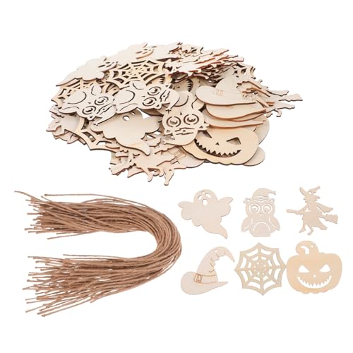 Cabilock 60 Stück Teiliges Halloween Holz Bastelset mit Spukfigur und Kürbis Motiven Unbehandelte Holzscheiben zum Bemalen DIY Holzanhänger für Gruselige Party Dekoration und Kreative Cabilock 60 Stück Teiliges Halloween Holz Bastelset mit Spukfigur und Kürbis Motiven Unbehandelte Holzscheiben zum Bemalen DIY Holzanhänger für Gruselige Party Dekoration und Kreative von Cabilock