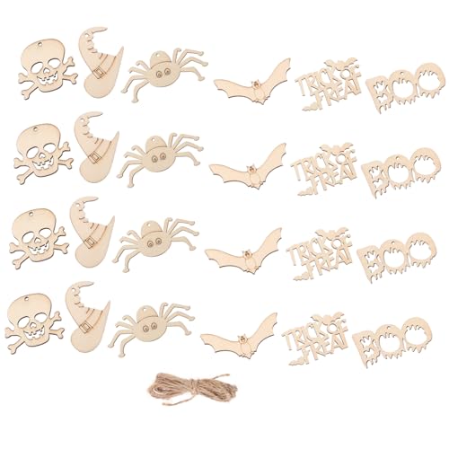 Cabilock 60 Stück Unvollendete Holzornamente für Halloween DIY Holzscheiben zum Basteln Verschiedene Formen für Kreative Dekorationen für Zuhause und Partys Cabilock 60 Stück Unvollendete Holzornamente für Halloween DIY Holzscheiben zum Basteln Verschiedene Formen für Kreative Dekorationen für Zuhause und Partys von Cabilock
