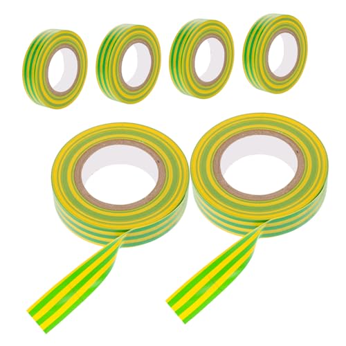 Cabilock 6Rollen Industrielles Isolierband Hochtemperaturband für Elektroarbeiten Gelbes Farblich Markiertes Klebeband für Außenbereich Extreme Bedingungen von Cabilock