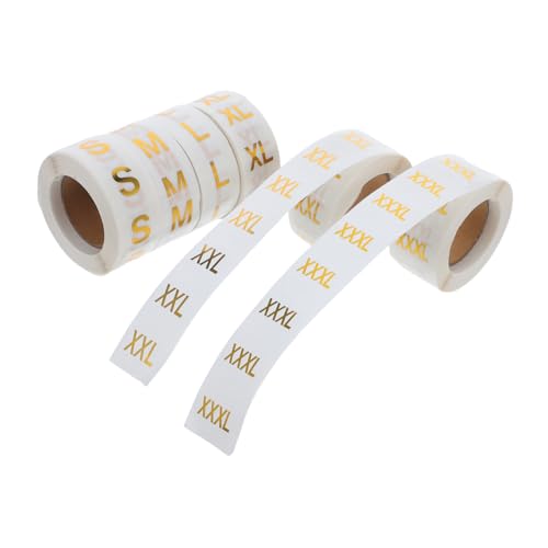 Cabilock 6Rollen S Runde Klebeetiketten für Bekleidungsorganisation Goldene Prägung Transparentes Design für Lagerverwaltung und Einzelhandel von Cabilock