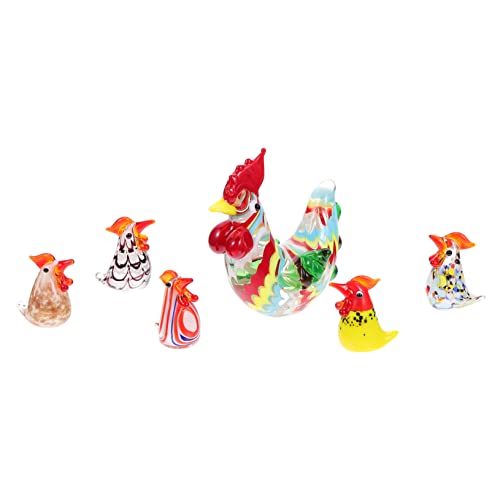 Cabilock 6St Ornamente innerspace Living Room tischdeko esstisch trauzeugengeschenke gilbe Wohnzimmerdekor Goldener Tisch hochzeitsdeko Küken-Design-Handwerk Küken Skulpturen Glas Colorful von Cabilock