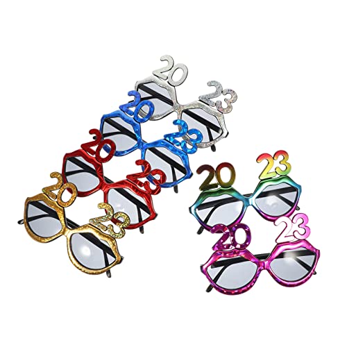 Cabilock 6st 2023 Digitale Brille Cocktail 2023 Zahlenbrille Glitzernde Sonnenbrille Gläser Für Die Party Neujahrsbrille Partylichter Partys Teller Silvester-Party-Dekoration Rave Neon STK von Cabilock