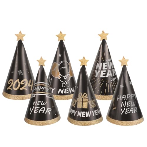 Cabilock 6 Stück Partyhüte Aus Papier Zum Thema Neujahr 2024 Dekoration Für Jungen Und Mädchen Cabilock 6 Stück Partyhüte Aus Papier Zum Thema Neujahr 2024 Dekoration Für Jungen Und Mädchen von Cabilock