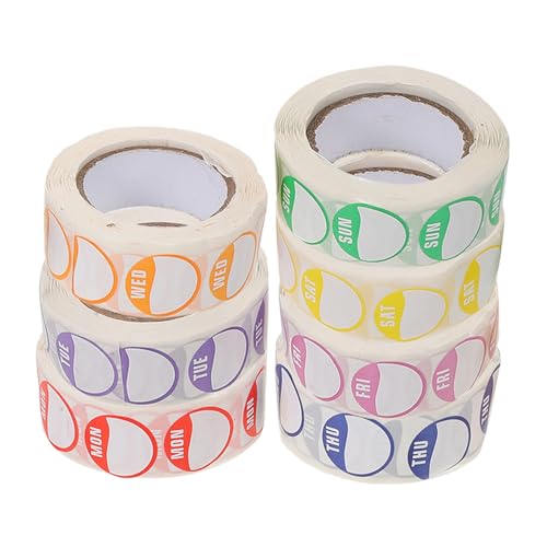 Cabilock 7 Rollen Wochentags Aufkleber Selbstklebend Beschichtetes Papier Wetterfest Montag bis Etiketten für Lebensmittelverpackung für Restaurant und Lagerverwaltung Cabilock 7 Rollen Wochentags Aufkleber Selbstklebend Beschichtetes Papier Wetterfest Montag bis Etiketten für Lebensmittelverpackung für Restaurant und Lagerverwaltung von Cabilock