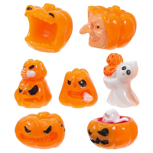 Cabilock 7 Stück Teiliges Mini Halloween und Kürbis Figuren aus Resin Kreative DIY Dekorationen für Halloween Partys Miniaturfiguren für Garten und Tischdeko Cabilock 7 Stück Teiliges Mini Halloween und Kürbis Figuren aus Resin Kreative DIY Dekorationen für Halloween Partys Miniaturfiguren für Garten und Tischdeko von Cabilock