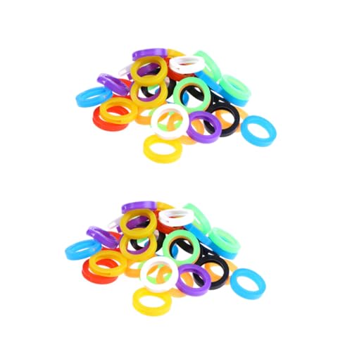 Cabilock 72 Stück Teiliges Silikon Schlüsselcover Flexible Bunte Schlüsselhüllen Schutz und Identifikationsringe Geruchlos Wasserfest Passend für Hausschlüssel und Geschäftsschlüssel von Cabilock