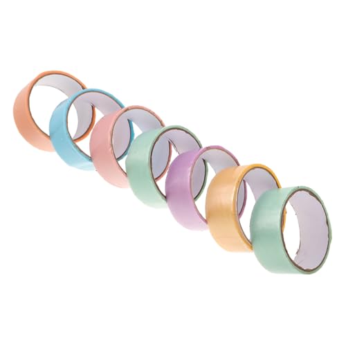 Cabilock 7Roll Buntes breites Klebeband Regenbogen gemustertes Band farbenfrohes Klassenband für Klassenzimmer Mehrfarbiger Klebeband Kreatives Klassenzimmerband Bildungsband bopp von Cabilock