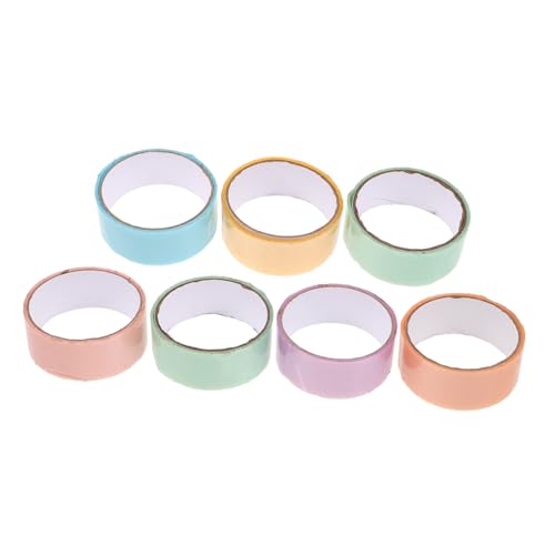Cabilock 7Roll Buntes breites Klebeband wasserdichtes Klebeband Regenbogenbaltband für DIY-Projekte Farbcodierungsband Buntes Verpackungsband Kreatives Klassenzimmerband bopp von Cabilock