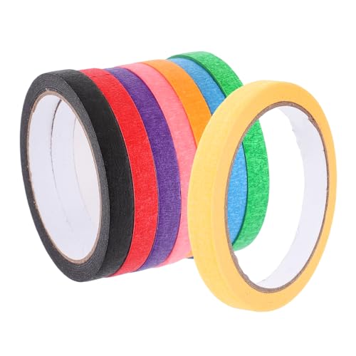 Cabilock 8 Rollen Farbiges Abdeckband klebrig Paketklebebandabroller Etikett wiederablösbares klebeband multifunktionales klebeband Künstlerband für Aquarellpapier Klebeband malen Kleber von Cabilock