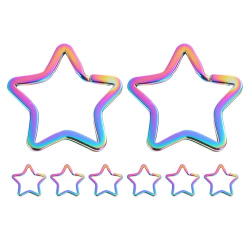 Cabilock 8 Schlüsselanhänger: Metall-Schlüsselanhänger-Clips in Sternform, geteilte Schlüsselringe – kleine und niedliche Schlüsselanhängerschnallen in Sternform für Heimwerkerprojekte, Cabilock 8 Schlüsselanhänger: Metall-Schlüsselanhänger-Clips in Sternform, geteilte Schlüsselringe – kleine und niedliche Schlüsselanhängerschnallen in Sternform für Heimwerkerprojekte, von Cabilock
