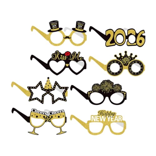Cabilock 8 Stück Teiliges Papierparty Brillen für Silvester Leichte Bequeme Neujahrs Accessoires Vielseitig für Weihnachten Abschlussfeiern Dekorative Foto Requisiten Festliches Design Cabilock 8 Stück Teiliges Papierparty Brillen für Silvester Leichte Bequeme Neujahrs Accessoires Vielseitig für Weihnachten Abschlussfeiern Dekorative Foto Requisiten Festliches Design von Cabilock