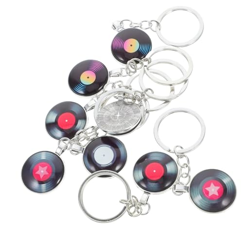 Cabilock 8 Stück Teiliges Retro Musik Schlüsselanhänger aus Langlebiger Legierung mit Glassteinen Vinyl Schallplatten Design Vielseitig für Taschen Rucksäcke Schlüssel Gürtel und Cabilock 8 Stück Teiliges Retro Musik Schlüsselanhänger aus Langlebiger Legierung mit Glassteinen Vinyl Schallplatten Design Vielseitig für Taschen Rucksäcke Schlüssel Gürtel und von Cabilock