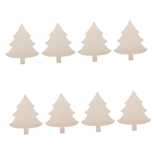 Cabilock 8 Stück Teiliges Unbemalter Holzscheiben in Weihnachtsbaumform Naturbelassene Diy-holzplatten für Kreative und Bastelprojekte Glatte Oberfläche Weihnachtsdeko für Familien und von Cabilock