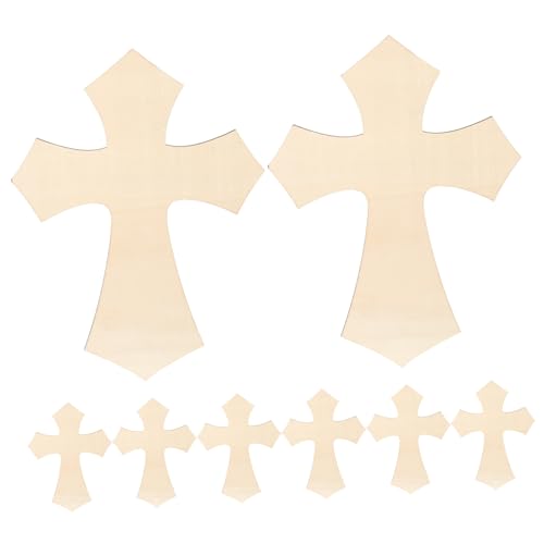 Cabilock 8 Stück Teiliges Unvollendete Holzkreuz Ausschnitte Diy Projekte für Dekoration Robuste Holzstücke für Bastelarbeiten für Schule und Kirche von Cabilock