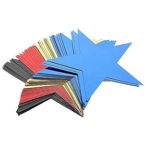 Cabilock 80 Stück Teiliges Papierstern Dekorationsset Bunte Fünfzackige Sterne in Gold Schwarz Blau Rot Leichte Papiersterne für Pinnwand Party Hochzeit Klassenzimmer DIY Partybedarf und von Cabilock