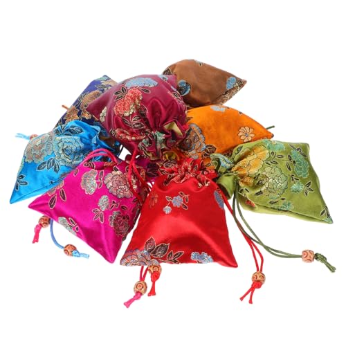 Cabilock 8Stücke Schmuckbeutel mit Kordelzug Bestickte Stoffbeutel für Make Up Hochzeitsgeschenke Aufbewahrungstaschen mit Einzigartigem Design von Cabilock
