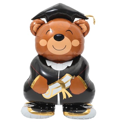 Cabilock Abschlussfeier Dekoration Stehender Bär Balloon für Graduation Party Niedliches Ballon Accessoire für Schulabschlüsse und Feierlichkeiten von Cabilock