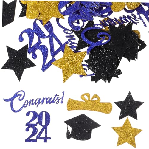 Cabilock Abschlussfeier Konfetti Set Bunte Tischdekoration mit Glückwunsch Motiven Blau Schwarz Gold für Kreative Feiern und Fotografie Props Cabilock Abschlussfeier Konfetti Set Bunte Tischdekoration mit Glückwunsch Motiven Blau Schwarz Gold für Kreative Feiern und Fotografie Props von Cabilock