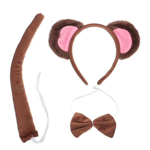Cabilock Animal Ohren Stirnband Set für Erwachsene und Halloween Affenohren Kostüm Zubehör mit Haarreif Fliege und Vielseitig für Karneval Cosplay und Partyverkleidung Cabilock Animal Ohren Stirnband Set für Erwachsene und Halloween Affenohren Kostüm Zubehör mit Haarreif Fliege und Vielseitig für Karneval Cosplay und Partyverkleidung von Cabilock