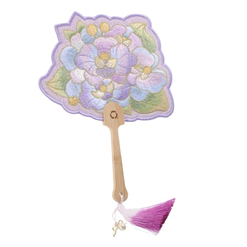Cabilock Bestickter Dekorativer Fächer Blumenform mit Holzgriff Leicht und Tragbar für Hochzeiten Tänze und Kulturelle Veranstaltungen Cabilock Bestickter Dekorativer Fächer Blumenform mit Holzgriff Leicht und Tragbar für Hochzeiten Tänze und Kulturelle Veranstaltungen von Cabilock