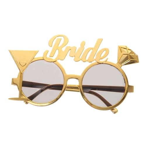 Cabilock Braut Sonnenbrille für Junggesellenabschied Leichte Plastikbrille Hochzeitsaccessoires für Feier Kreative und Brille für Braut Gold Cabilock Braut Sonnenbrille für Junggesellenabschied Leichte Plastikbrille Hochzeitsaccessoires für Feier Kreative und Brille für Braut Gold von Cabilock