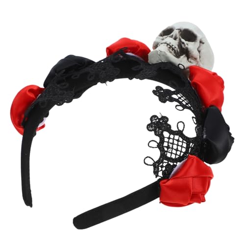 Cabilock Braut Stirnband Kopfbedeckung Halloween Stirnbänder Gefälschtes Rosenstirnband Spa-stirnband Leichenbraut Kostüm Neuartiges Haarband Zombie-braut-schleier Plastik Black von Cabilock
