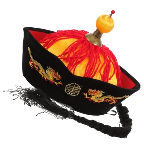 Cabilock Chinesischer Kaiserhut mit Pferdeschwanz Traditionelles Cosplay Kostümaccessoire für Party Karneval Bühnenauftritt Vintage Qing Inspiriert Dekorativer Orientalischer Kopfschmuck Cabilock Chinesischer Kaiserhut mit Pferdeschwanz Traditionelles Cosplay Kostümaccessoire für Party Karneval Bühnenauftritt Vintage Qing Inspiriert Dekorativer Orientalischer Kopfschmuck von Cabilock