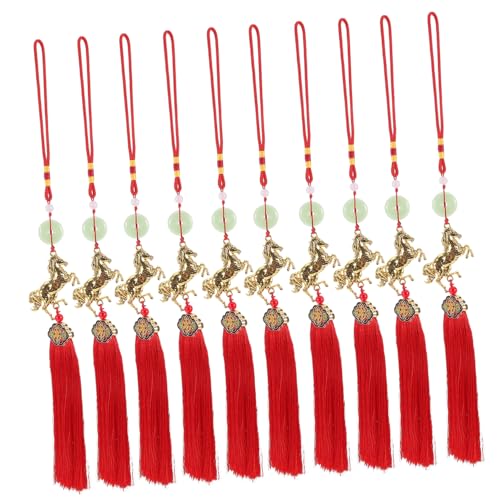 Cabilock Chinesisches Neujahrsdekor Zodiac Pferd Chinese Knot Anhänger mit Quaste Feng Shui Ornament für Wohlstand und Geeignet für Zuhause Büro oder Auto Teilig Cabilock Chinesisches Neujahrsdekor Zodiac Pferd Chinese Knot Anhänger mit Quaste Feng Shui Ornament für Wohlstand und Geeignet für Zuhause Büro oder Auto Teilig von Cabilock