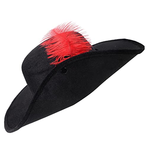 Cabilock Cosplay Karneval Federhut Wiederverwendbar Piraten Kostüm Accessoire Für Karneval Themenparty Bühne von Cabilock
