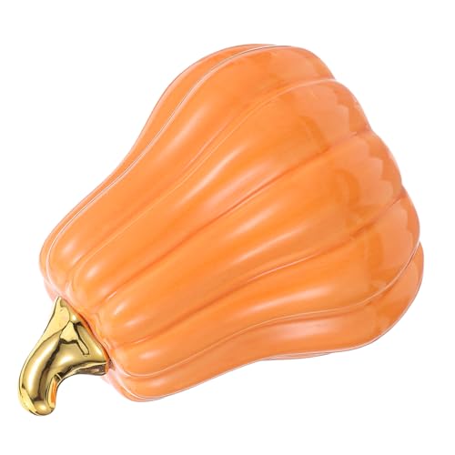 Cabilock Delikater Kleiner Keramik Kürbis Tischornament Halloween Dekoration Herbstliches Wohnaccessoire für Zuhause und Party von Cabilock