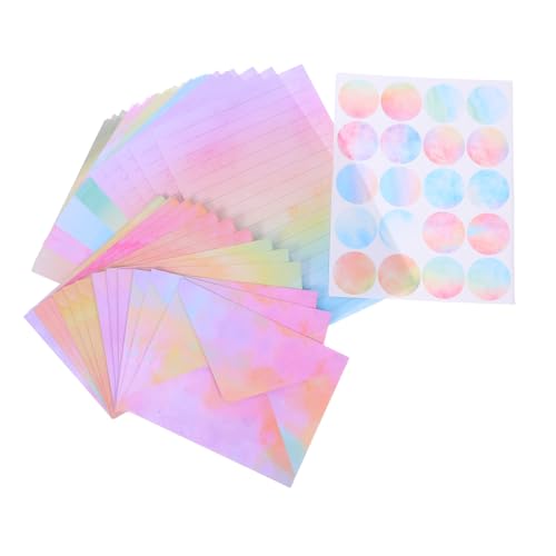 Cabilock Einladungsbriefpapier Set Aquarell Design mit Briefbögen Umschlägen und Stickern Glattes Schreibpapier für Geburtstagsfeiern und Kreative Einladungen Stilvolle Wasserfarben von Cabilock