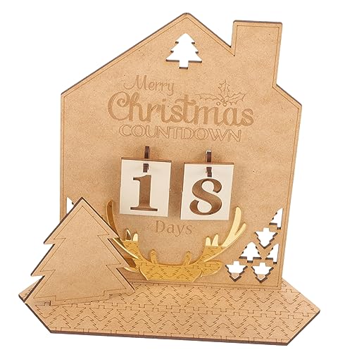 Cabilock Exquisiter Adventskalender Aus Holz Für Schreibtisch Weihnachtsdekoration Und DIY Weihnachtskalender Mit Niedlichem Design Als Weihnachtsgeschenk von Cabilock