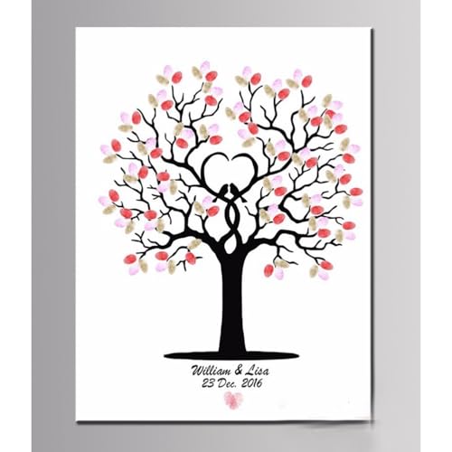 Cabilock Fingerabdruck-Baumkarte, 40 x 60 cm, kreative Fingerabdrücke, Unterschrift, Leinwand, Gäste-Anmeldung, Baum, Andenken, Fingerabdruck, Unterschrift, Malerei für Geburtstag, Hochzeit, Party Cabilock Fingerabdruck-Baumkarte, 40 x 60 cm, kreative Fingerabdrücke, Unterschrift, Leinwand, Gäste-Anmeldung, Baum, Andenken, Fingerabdruck, Unterschrift, Malerei für Geburtstag, Hochzeit, Party von Cabilock