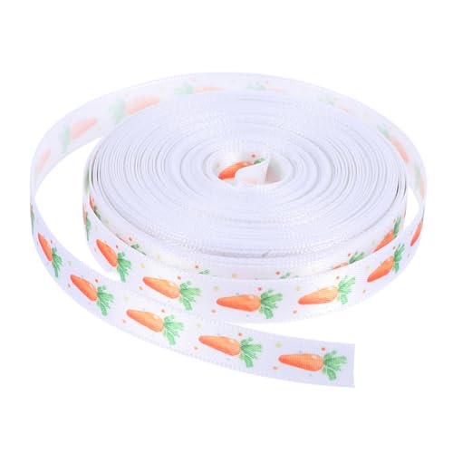Cabilock Frühlings-geschenkband mit Karottenmotiv Breit Lang Vielseitiges Diy-bastelband für Schleifen Dekorationen und Frühlingsfeiern von Cabilock