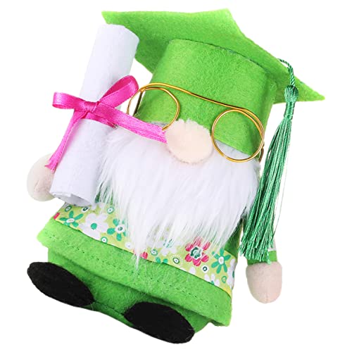 Cabilock GNOME Puppe mit Abschlussmütze Handgefertigte Deko für Abschlussfeiern Bezaubernde GNOME für Kreative Fotorequisiten Sichere Materialien Grüne Kurzbeine von Cabilock