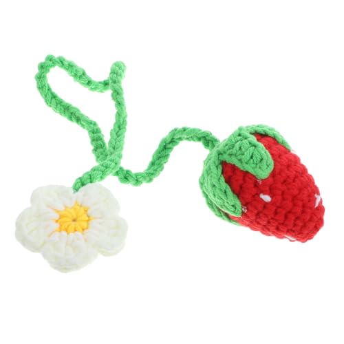 Cabilock Gehäkelter Autoanhänger Wolle Charmantes Erdbeer und Blumen Design für Rückspiegel Dekoration Handgemacht Leicht und Tragbar für Auto Schlüssel oder Tasche Cabilock Gehäkelter Autoanhänger Wolle Charmantes Erdbeer und Blumen Design für Rückspiegel Dekoration Handgemacht Leicht und Tragbar für Auto Schlüssel oder Tasche von Cabilock